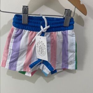 Kids Striped Swim Shorts in Blue, Pink, Lavender, White, Green TBBC NWT 0-6 mths